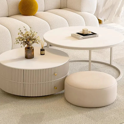 Oval Coffee Table Center White Round Console Modern Table Side Living Room Accent Muebles Para El Hogar Home Decorations