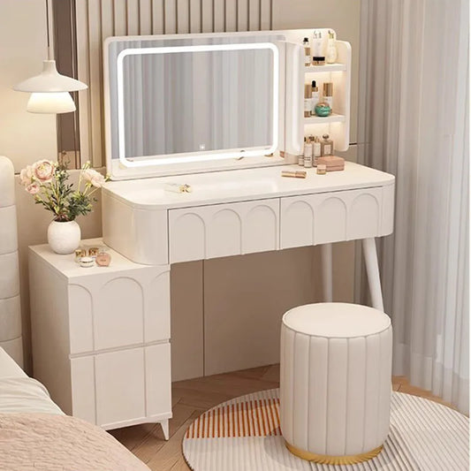 Light White Dressing Table Large Makeup Mirror Desk Chair Accessories Comfortable Vanity Table Cheap Vestidores Home Furniture