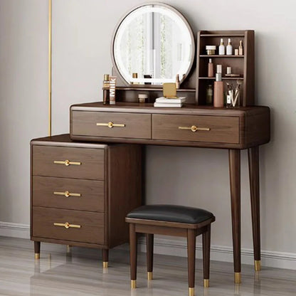 Aesthetic Design Dresser Cabinet Brown Nordic Modern Wood Modern Makeup Table Storage Organizer Mesa De Maquillaje Furniture