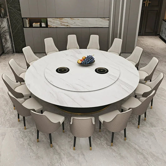 Luxury Electric Dining Table Chair Large Round Table Luxury Apartment Floor Dining Table Mesa De Jantar Garden Furniture Sets