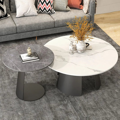 Round Black Coffee Tables Modern Design Marble Hotel Low Nordic Coffee Table Living Room Minimalist Mesa Auxiliar Furniture