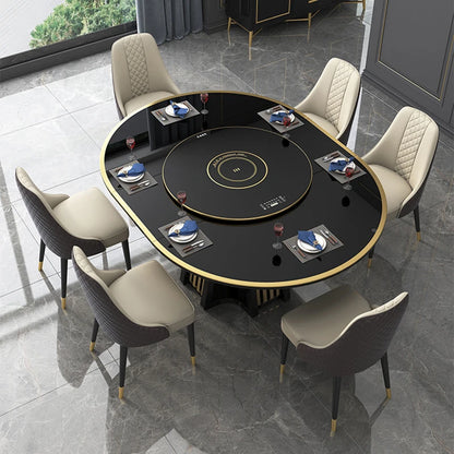 Extendable Luxury Dining Table Dinner Hotel Restaurant Kitchen Tables Round Oval Modern Mesas De Restaurante Home Furniture