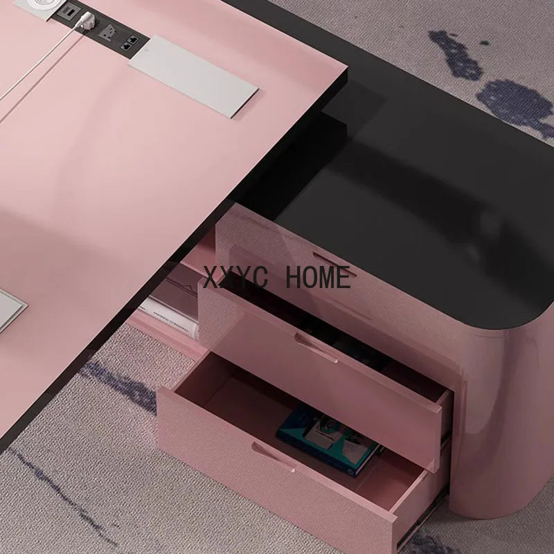 Baked Paint Pink Room Office Desks Table Pliante Writing Bedroom Computer Desk Student Mesa Gaming Scrivania Office