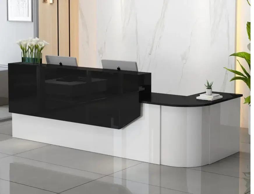 Company reception desk, cashier desk, curved bar counter, training institution, beauty salon, clothing store, simple and modern