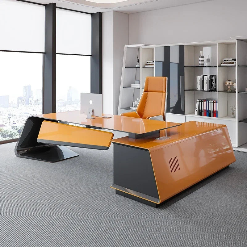 Computer Desk Study Reception Standing Work Executive Office Desk Writing Modern Storage Mesas De Computador Office Supplies