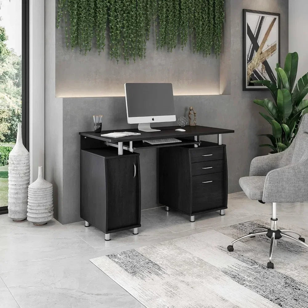 Espresso Writing Desk 47.25" Ergonomic