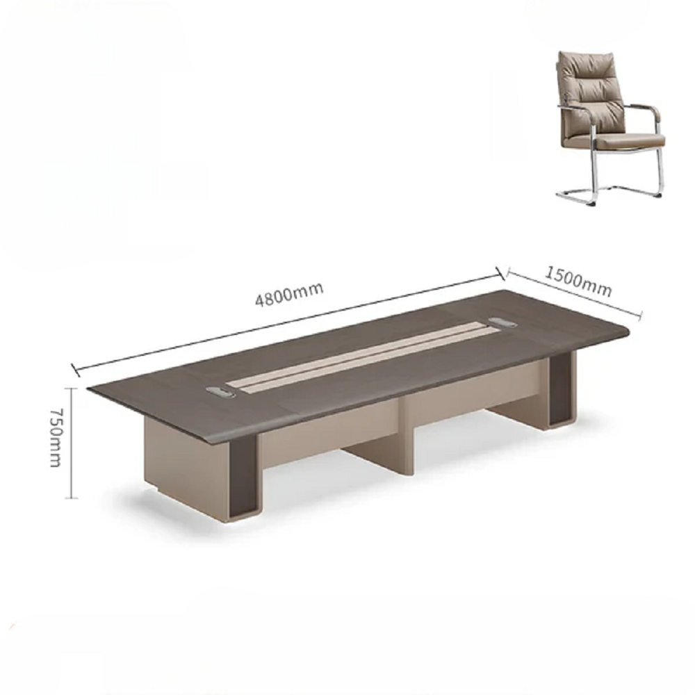 Conference table, long table, simple and modern negotiation, table and chair combination meeting room, large rectangle.