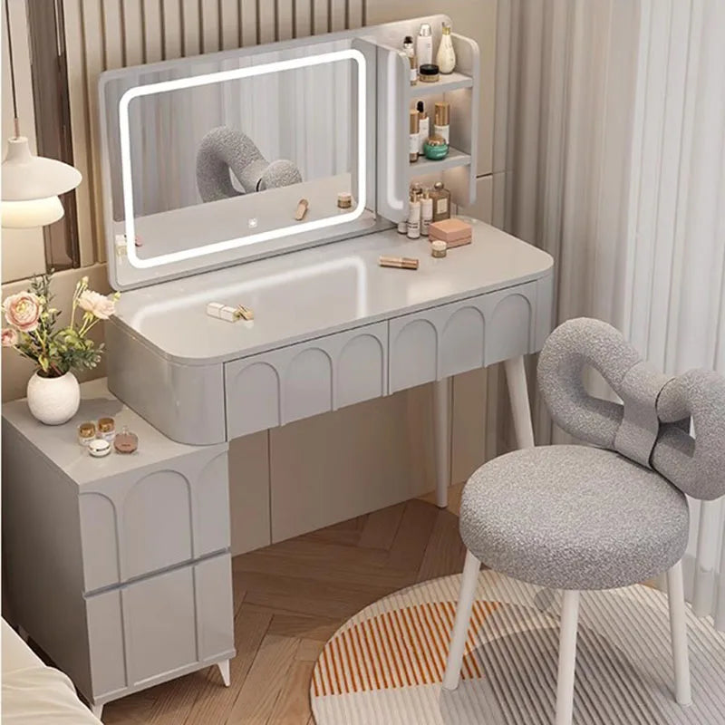 Light White Dressing Table Large Makeup Mirror Desk Chair Accessories Comfortable Vanity Table Cheap Vestidores Home Furniture