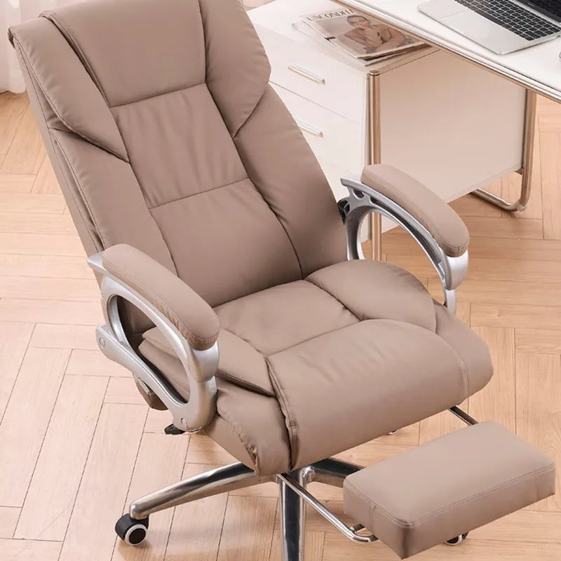 Leather Office Chair Dinning Comfortable Salon Ergonomic Gaming Chair Arm Vanity Study Cadeira Para Escritorio Furniture