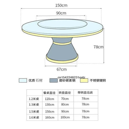 Rock Dinner Table Round Table Modern Light Luxury Dining Room Furniture Set Home Furniture Kitchen Table