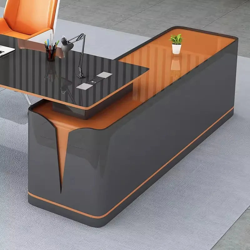 Luxury Work Desk Pullout Under Drawers Computer Executive Office Corner Work Desk Bedroom Stolik Komputerowy Modern Furniture