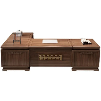 Boss  Executive Desk Chair Combination Solid Wood Atmospheric President Ugyen Wood office furniture