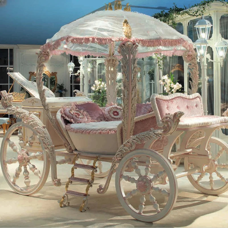 Royal Craftsman No. 1 European solid wood princess bed pink children's bed carriage French cute girl bed customized