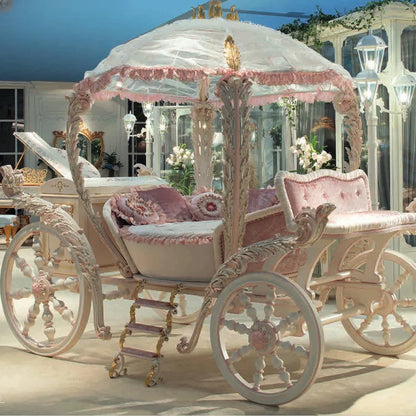 Royal Craftsman No. 1 European solid wood princess bed pink children's bed carriage French cute girl bed customized