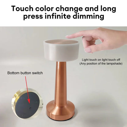 Retro Table Lamp Metal Touch Dimming