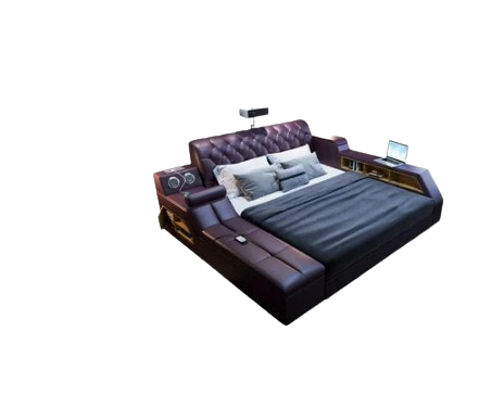 Multifonction Luxury Double Bed Master King Size Modern Frame Double Bed Bedroom Genuine Leather Cama Box Casal Room Furniture