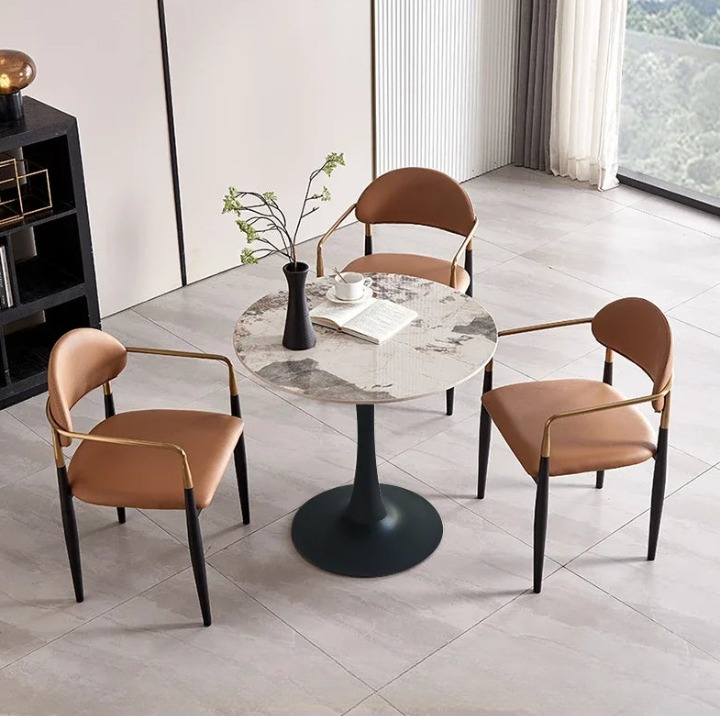 Office Luxury Dining Room Sets Reception Round Table And Chair Single Combination Simple Table A Manger Apartment Furniture