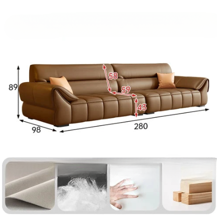 Nordic Minimalist Sofa Genuine Leather Luxury Modern Modular Sofa Living Room Lounge Kanapy I Sofy Do Salony Home Decor