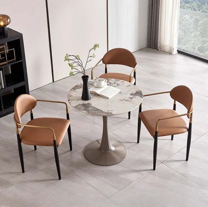 Office Luxury Dining Room Sets Reception Round Table And Chair Single Combination Simple Table A Manger Apartment Furniture