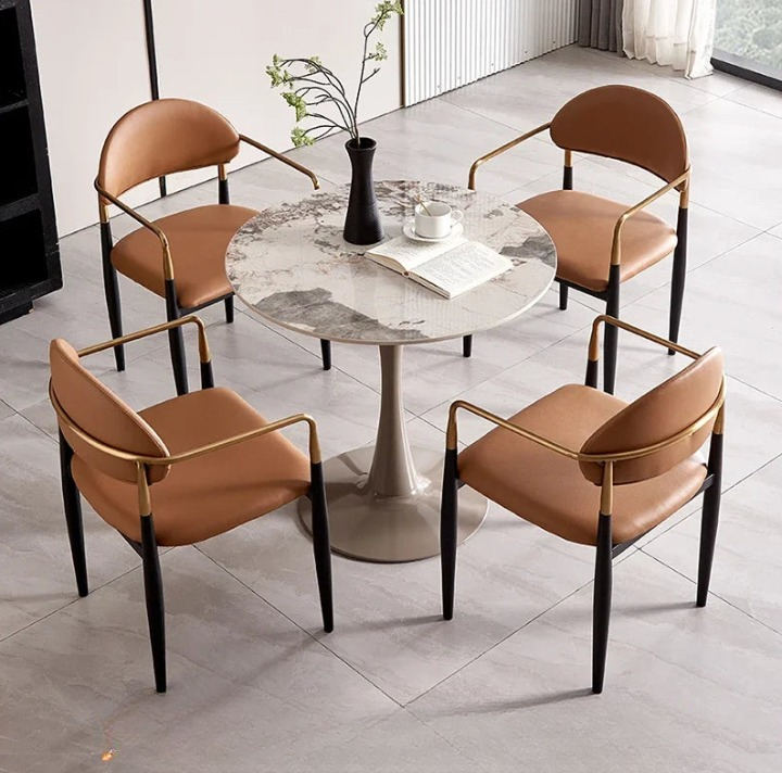 Office Luxury Dining Room Sets Reception Round Table And Chair Single Combination Simple Table A Manger Apartment Furniture