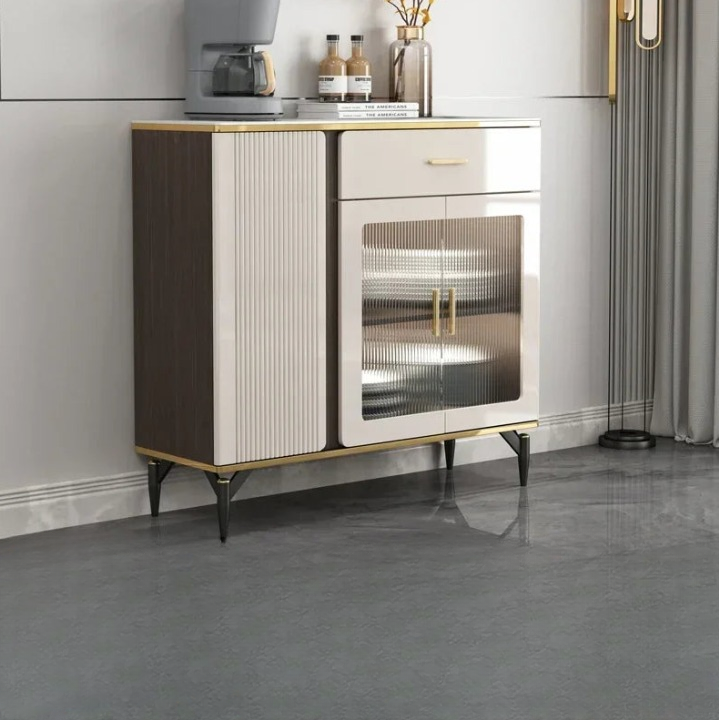 Closet Locker Sideboard Drawers Living Room Nordic Luxury Glass Display Sideboard Kitchen Storage Credenza Home Furniture SR50CG