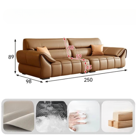 Nordic Minimalist Sofa Genuine Leather Luxury Modern Modular Sofa Living Room Lounge Kanapy I Sofy Do Salony Home Decor