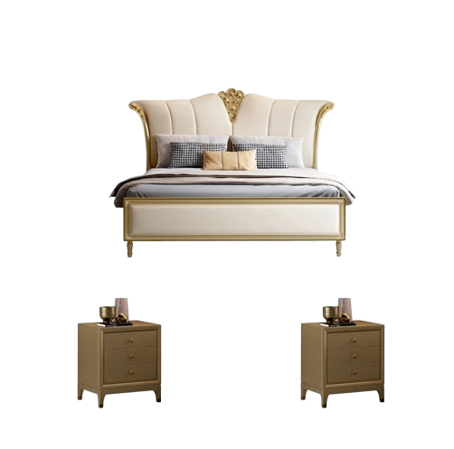 Nordic Royal Carved Double Bed Wood Luxury Drawers Headboard Frame Double Bed King Boys Cama Matrimonio Furniture For Bedroom