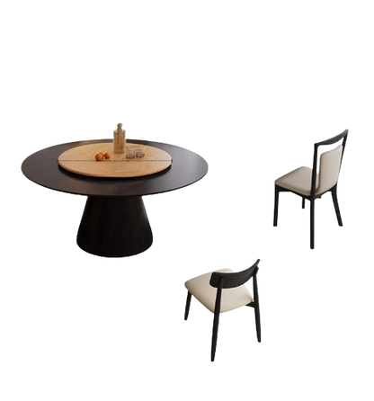 Wood Modern Dining Table 8 People Living Round Turntable Dining Table Chair Luxury Muebles Para El Hogar Kitchen Furniture