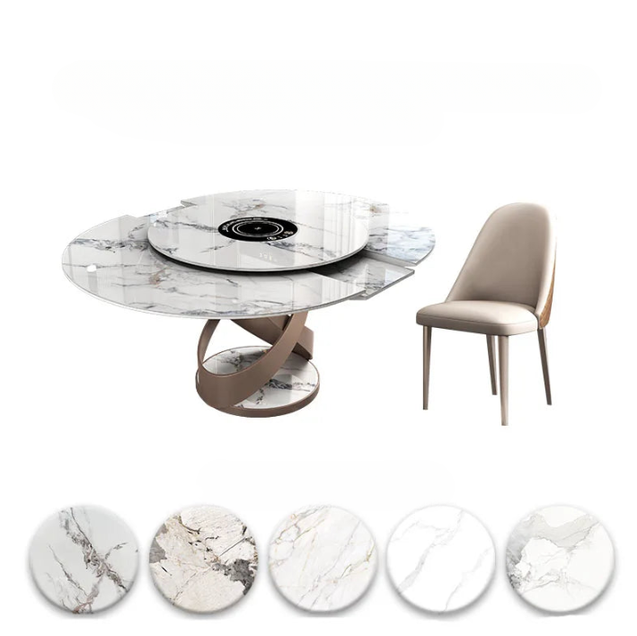 Extendable Dining Table Set Chairs Console Coffee Luxury Restaurant Dinner Table Round Coiffeuse De Chambre Kitchen Furniture