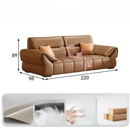 Nordic Minimalist Sofa Genuine Leather Luxury Modern Modular Sofa Living Room Lounge Kanapy I Sofy Do Salony Home Decor