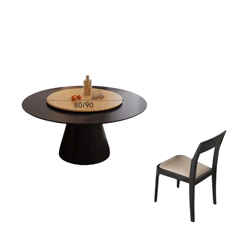 Wood Modern Dining Table 8 People Living Round Turntable Dining Table Chair Luxury Muebles Para El Hogar Kitchen Furniture