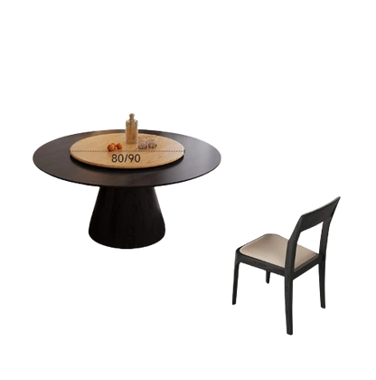 Wood Modern Dining Table 8 People Living Round Turntable Dining Table Chair Luxury Muebles Para El Hogar Kitchen Furniture