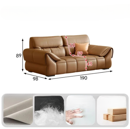 Nordic Minimalist Sofa Genuine Leather Luxury Modern Modular Sofa Living Room Lounge Kanapy I Sofy Do Salony Home Decor