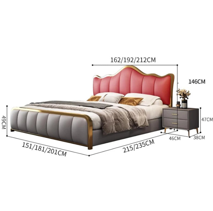 Lazy Luxury Double Bed Modern Fancy Boys Full Size Double Bed Children Wood Cama Elastica Pula Pula Set Furniture Complete