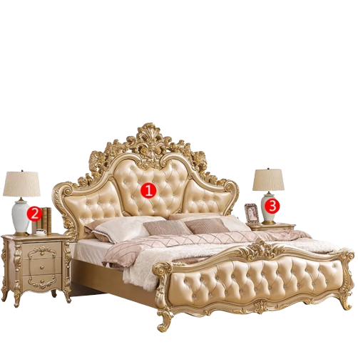 Princess European Loft Double Bed Elegant Pretty Leather Luxury Superking Bed King Size Camas Matrimonial Bedroom Furniture