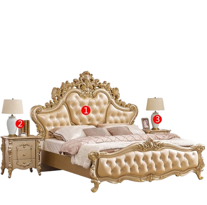 Princess European Loft Double Bed Elegant Pretty Leather Luxury Superking Bed King Size Camas Matrimonial Bedroom Furniture