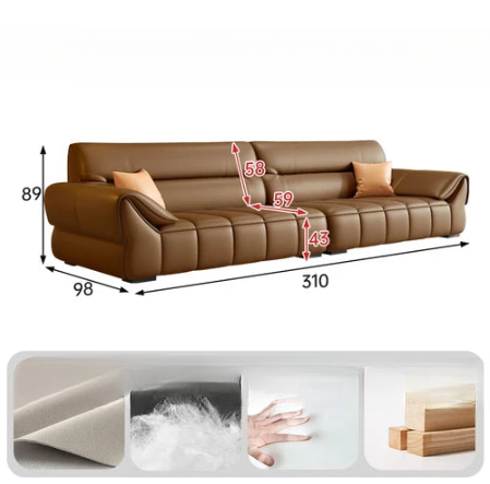 Nordic Minimalist Sofa Genuine Leather Luxury Modern Modular Sofa Living Room Lounge Kanapy I Sofy Do Salony Home Decor