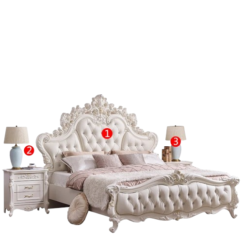 Princess European Loft Double Bed Elegant Pretty Leather Luxury Superking Bed King Size Camas Matrimonial Bedroom Furniture