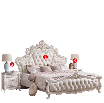 Princess European Loft Double Bed Elegant Pretty Leather Luxury Superking Bed King Size Camas Matrimonial Bedroom Furniture