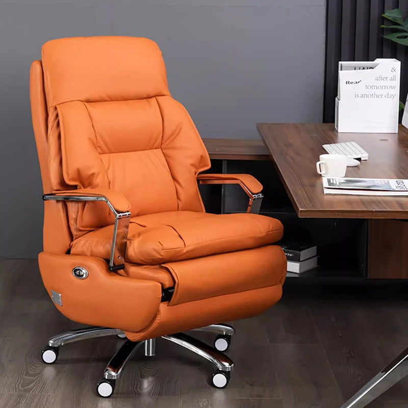 Leather Throne Office Chair Study Swivel Recliner Ergonomic Makeup Office Chair Luxury Executive Cute Muebles Trendy Furniture