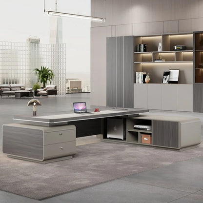 Writing Desk Standing Study Table Executive Shelves Office Gaming Vanity Makeup Modern Reception Escritorio Computer Desktops