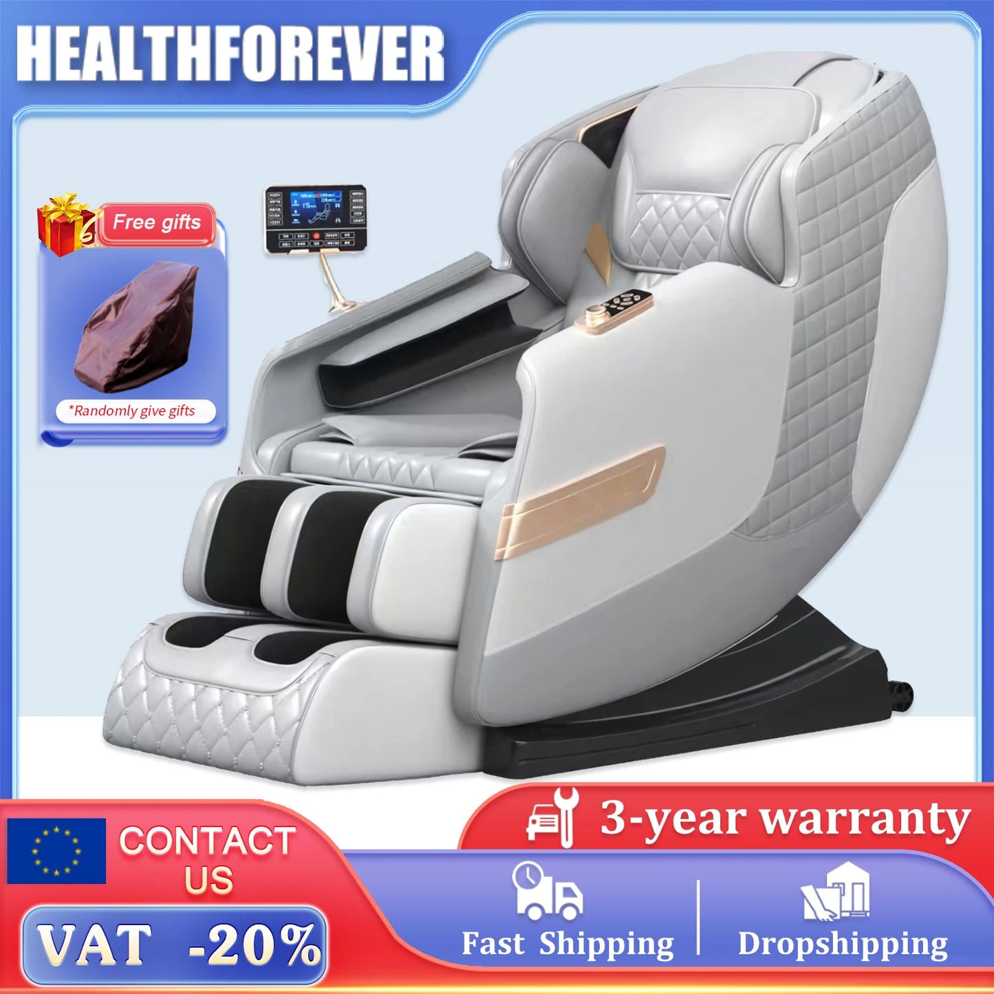 YJ-5824 New Model Home Office Furniture Electric Heating Body care foot massage zero gravity full body Touch Screen