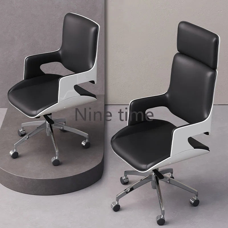 Swivel Leather Office Chairs Armchair Mobile Boss Massage Clients Computer Chair Designer Salon Sillas De Oficina Furnitures