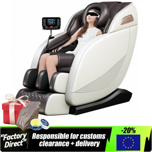 Jinkairui Luxury Zero-Gravity Intelligent Full-body Electric Massage Chair Bluetooth music Headrest U-shaped Pillow + LCD Touch