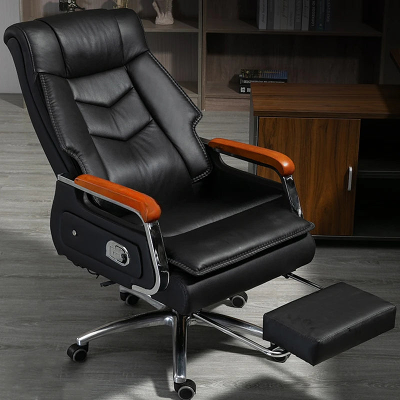 Ergonomic Home Office Chair Genuine Leather Cushion Boss Massage Modern Office Chair Recliner Chaises Furniture