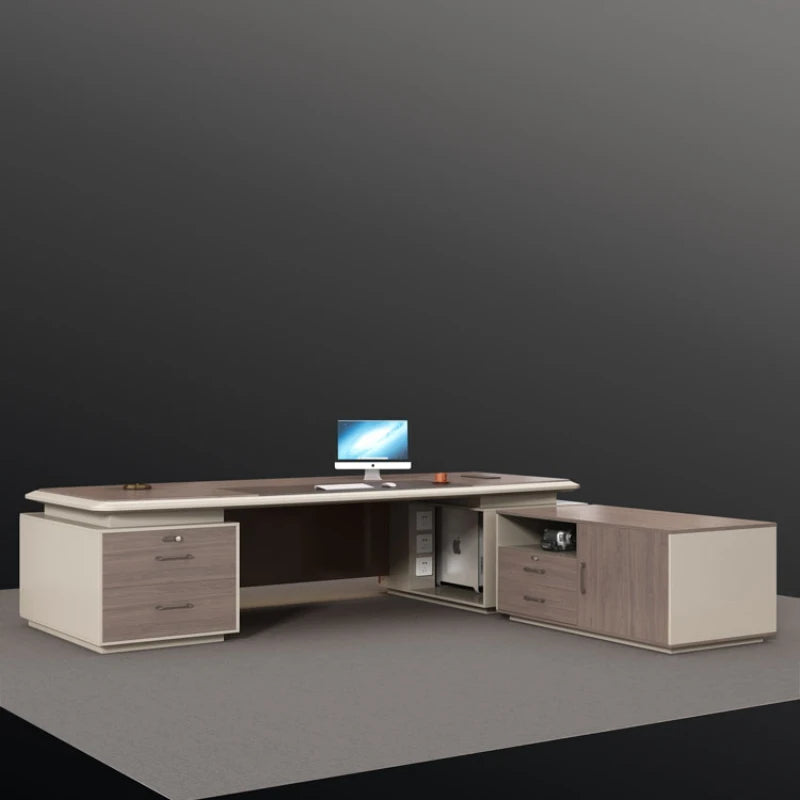 Study Retro Office Desk Reception L Shaped Shelf Executive School Computer Desks Writing Luxury Mesa Escritorio Modern Furniture