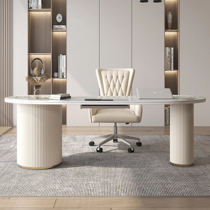 White Standing Computer Desk Table Storage Modern Executive Office Desk Table Luxury Table Pour Ordinateur Home Furniture