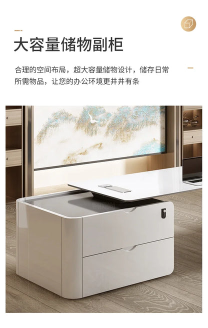 Minimalist Modern Fashion President Manager Desk Executive Desk White Paint  Boss Desk Office Furniture