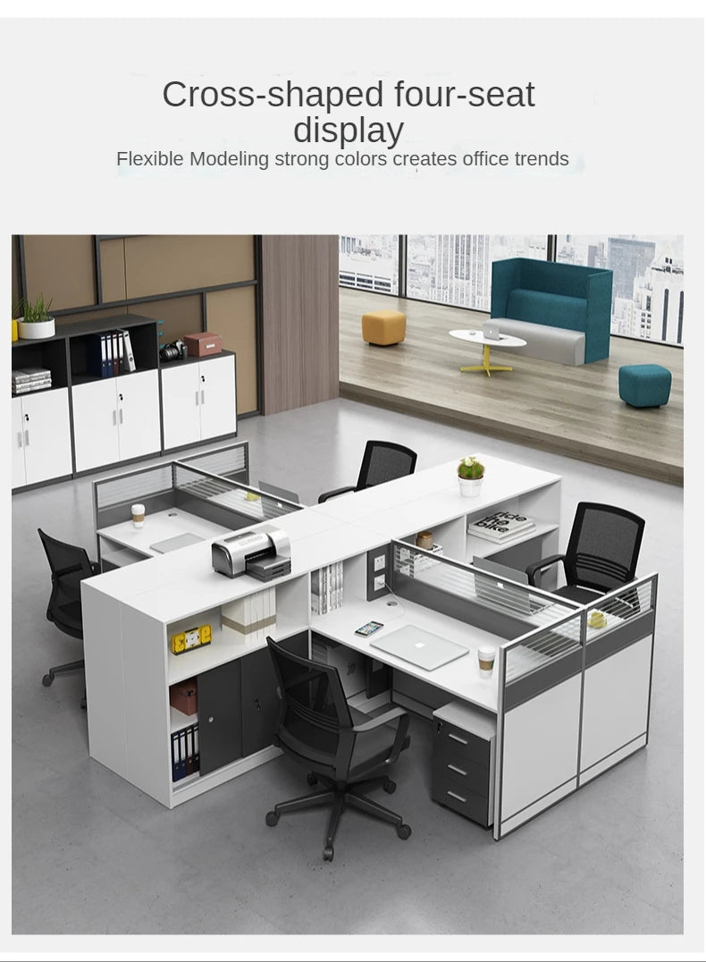 Bureau de travail Staff office partition desk cubicle workstation commercial Office Furniture modular office table and chair set