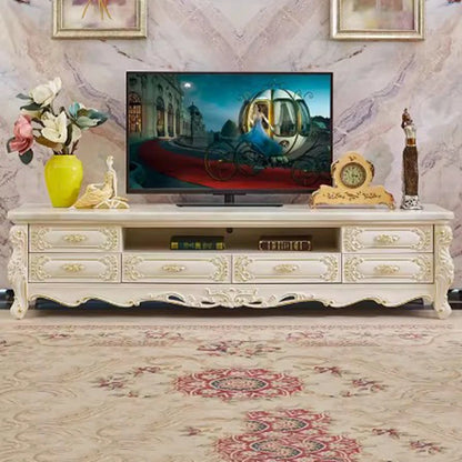 Luxury Simple TV Table Storage Marble Gold Organizer Room TV Table Stand White Muebles Salon Moderno Living Room Furniture